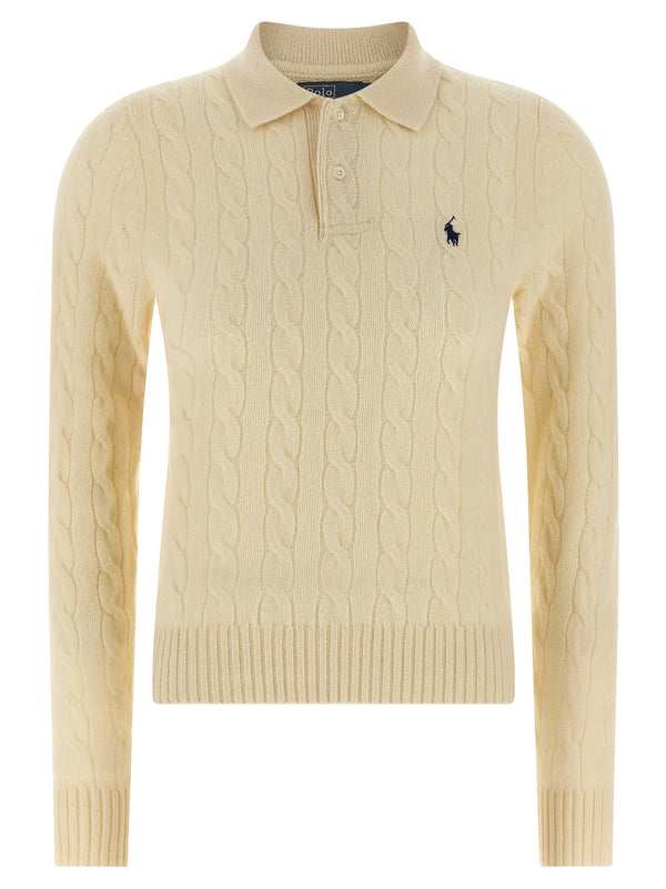 Braided Shirt Polo Bianco