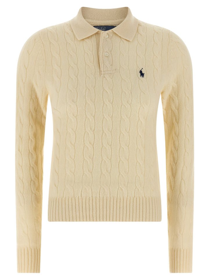 Polo Ralph Lauren Braided  Shirt Polo - Bianco | 652f73bdeb7aa978f05b8f4b5b1d194328e08126