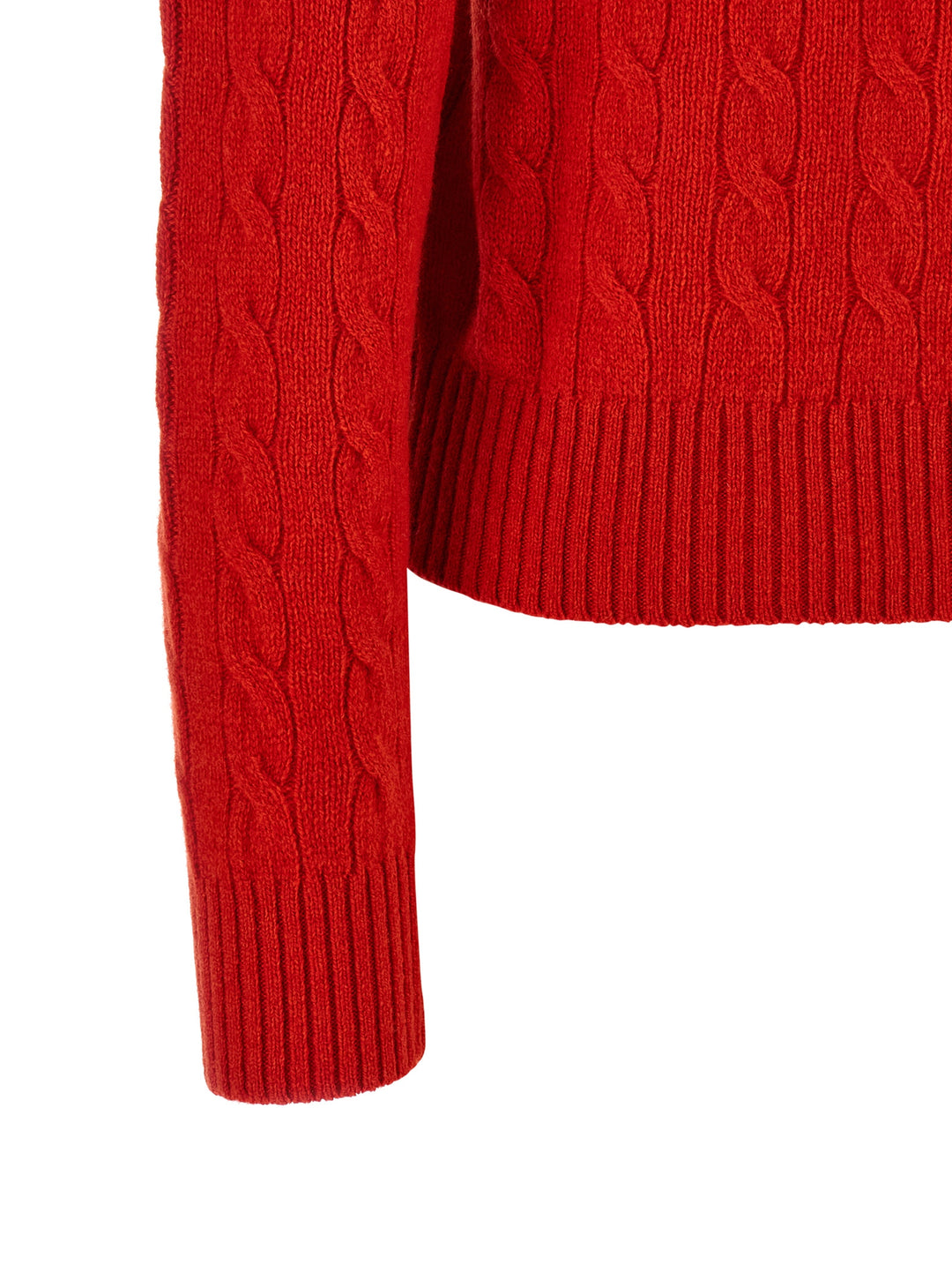 Polo Ralph Lauren Braided Knit  Shirt Polo - Rosso | 1400fa22ab417ecaf493f501bb2e31695016dcb3
