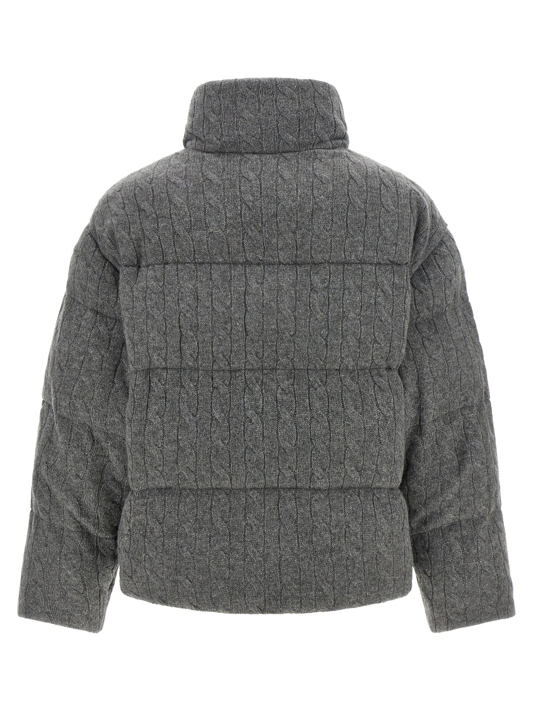 Polo Ralph Lauren Knitted Braided Down Jacket Puffer Jackets - Grigio | 01f888f502ba2c3ceabdfb870ec7e3c6f7d7c515