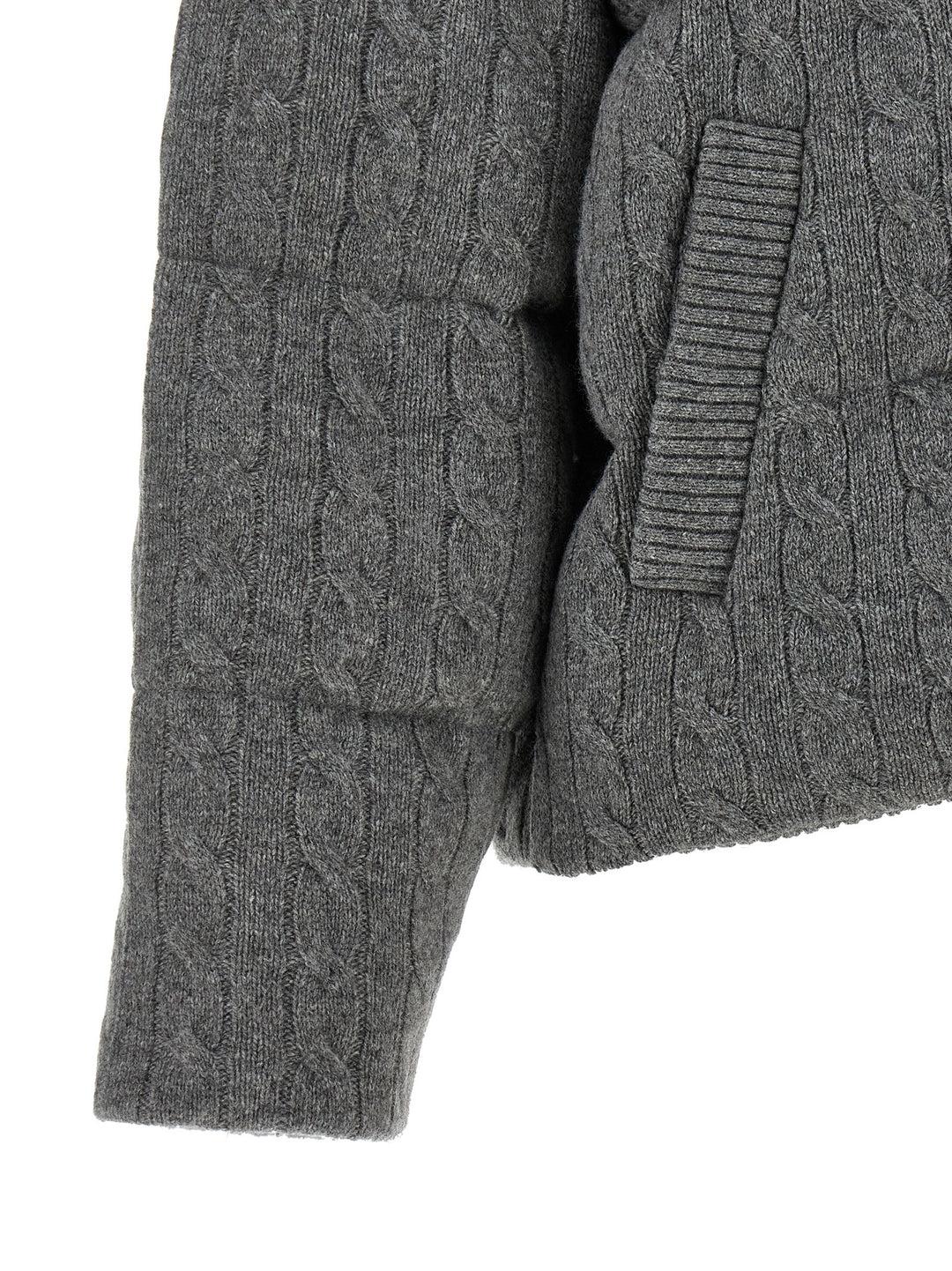 Polo Ralph Lauren Knitted Braided Down Jacket Puffer Jackets - Grigio | 43666623773f8c351d1df56dd492961f66ab62e4