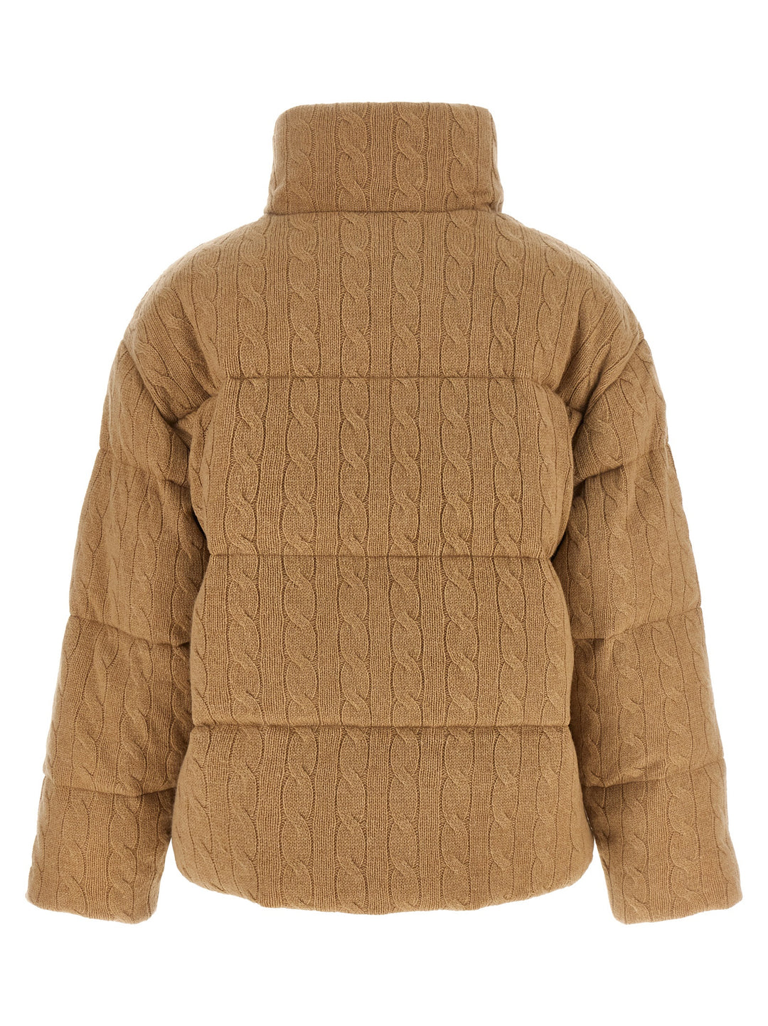 Polo Ralph Lauren Knitted Braided Down Jacket Puffer Jackets - Beige | 855985275d4f9940deb3ca74416d6b121aa91a22