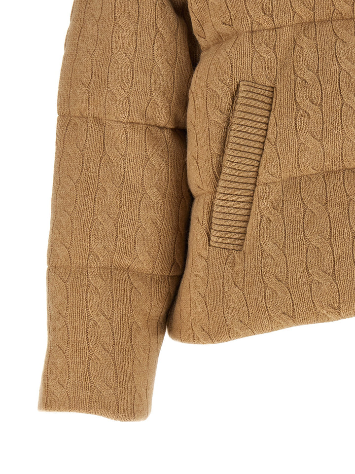 Polo Ralph Lauren Knitted Braided Down Jacket Puffer Jackets - Beige | 79ead581aea364ea4fbe8c0344b52a22ab5f9a76
