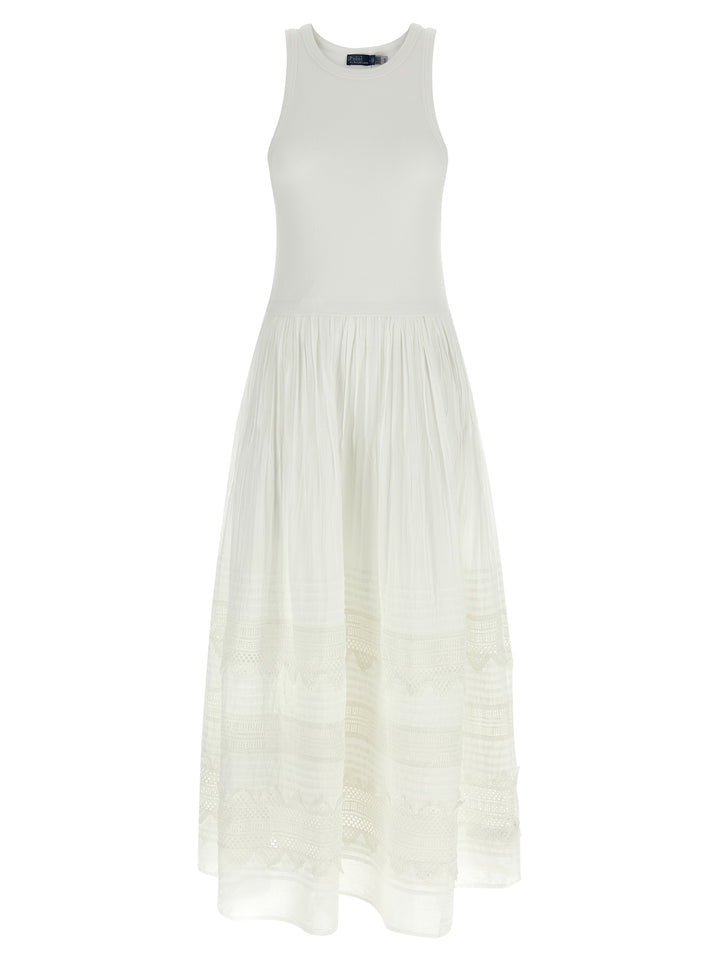 Polo Ralph Lauren Lace Insert Dress Abiti - Bianco | 9ba96b8b36f480ceaf6fcc8293fa225cacad634e