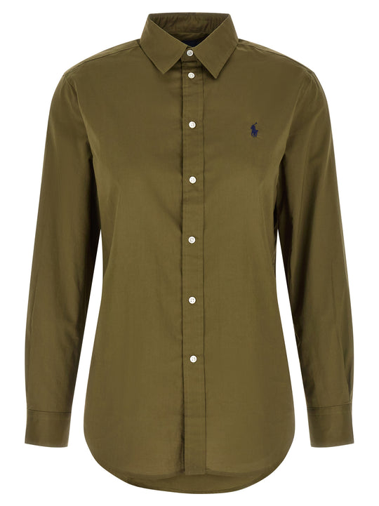 Logo Embroidery Shirt Camicie Verde