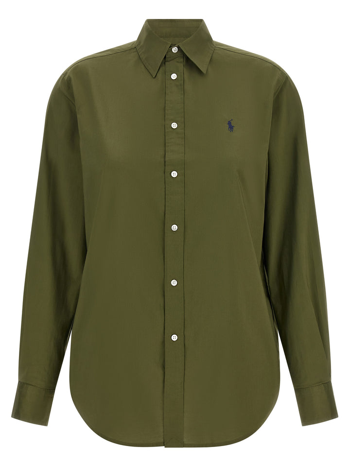 Polo Ralph Lauren Logo Embroidery Cotton Shirt Camicie - Verde | 8dac66d4cda69b9541ecc7a82e6984164c268308