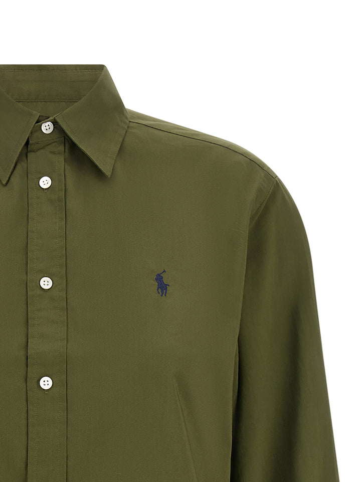 Polo Ralph Lauren Logo Embroidery Cotton Shirt Camicie - Verde | d96f7afba4c7d9dfc2e4aa9c1d63429cc187f7c7
