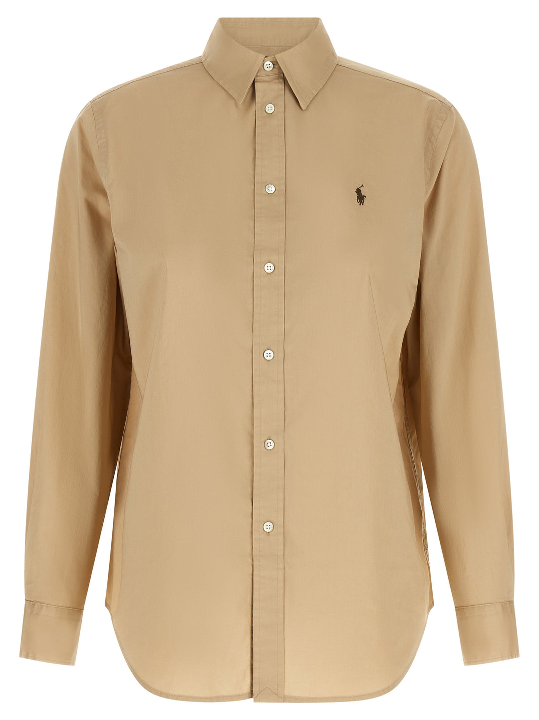 Polo Ralph Lauren Logo Embroidery Cotton Shirt Camicie - Beige | bbbf2f705466f5aa9089f03c11ee8501f6c200f5