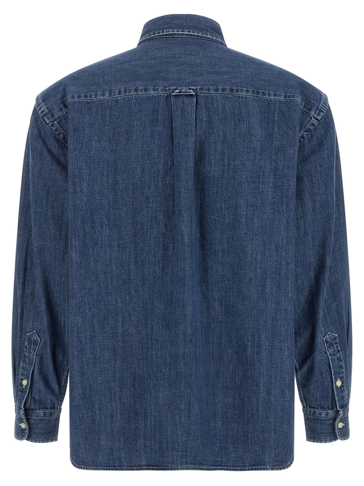Polo Ralph Lauren Denim Shirt With Logo Embroidery Camicie - Blu | 12868e98ae6058b18d2c534369efc07cc61ba1c7