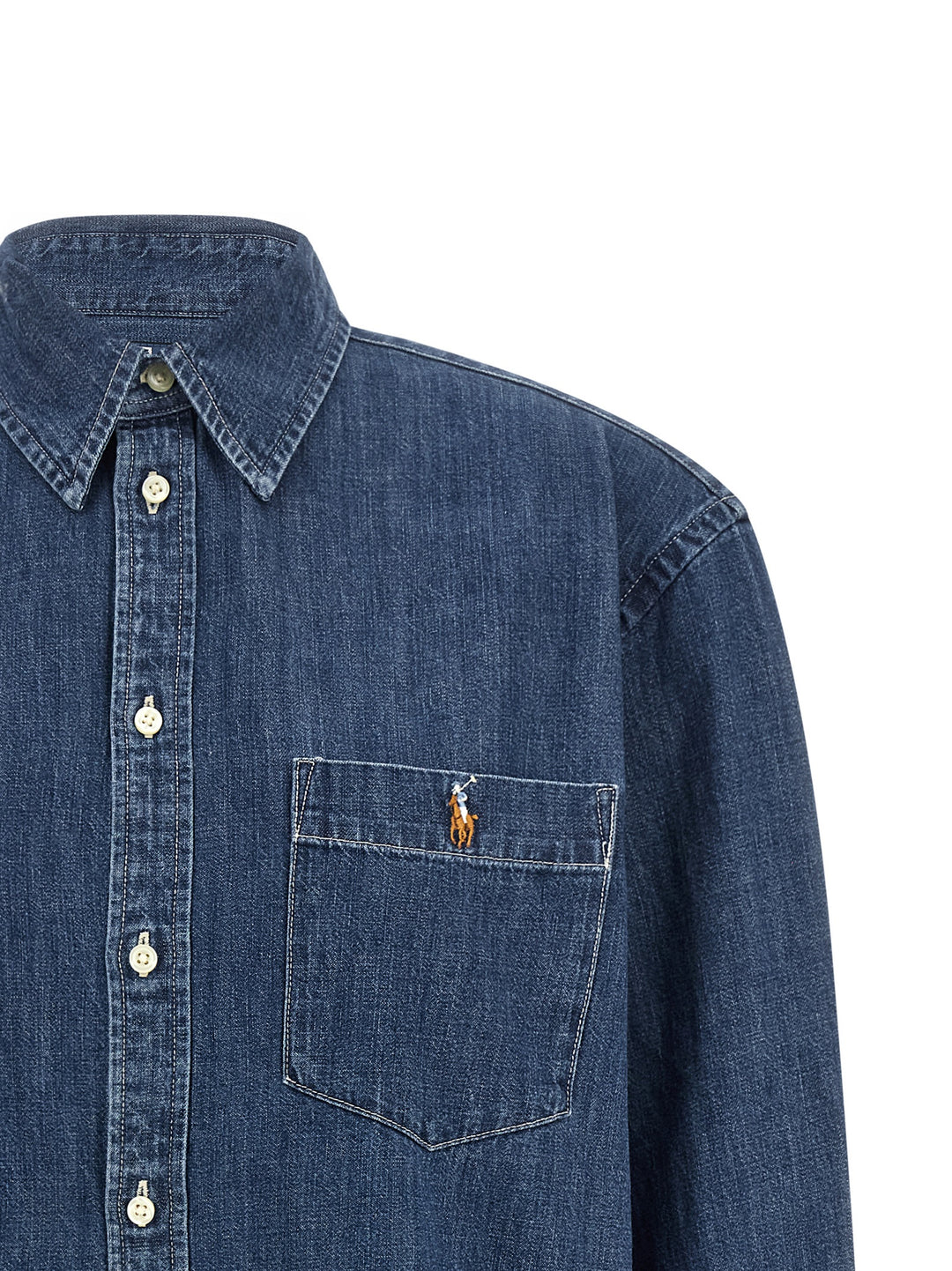 Polo Ralph Lauren Denim Shirt With Logo Embroidery Camicie - Blu | a138b2d770f7301c0b67367dd17f79c01928bde2