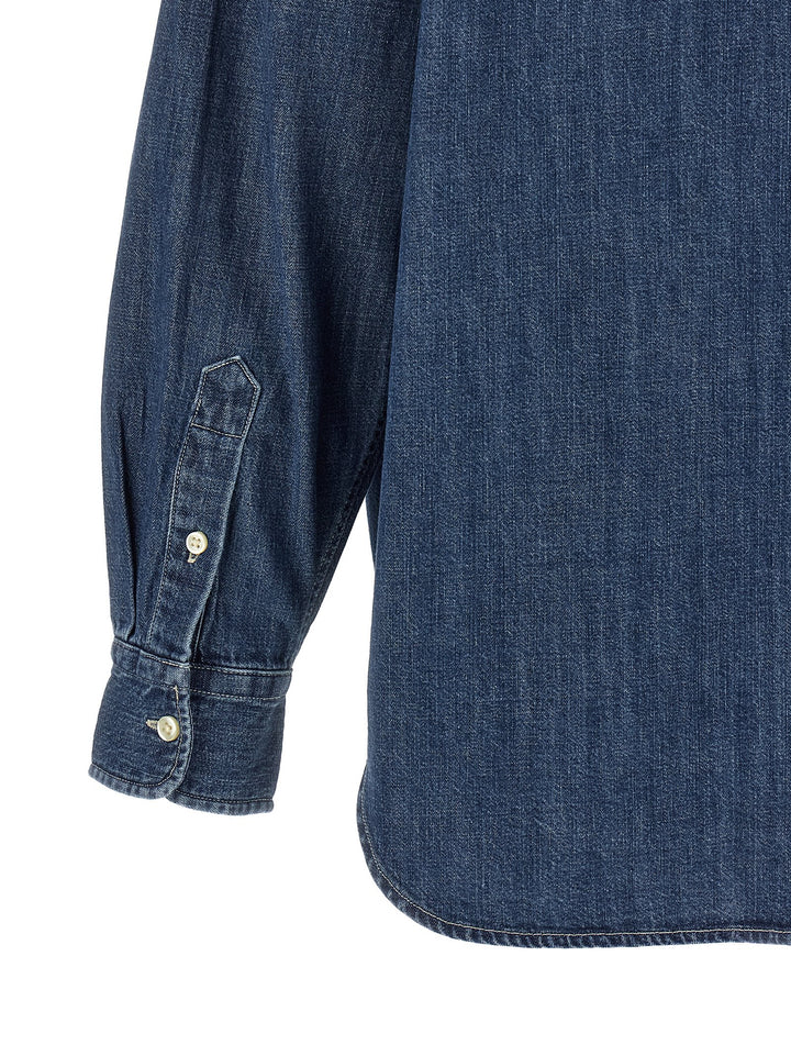 Polo Ralph Lauren Denim Shirt With Logo Embroidery Camicie - Blu | 8d31a7b40198d90d72c078aade4394b527cc6411