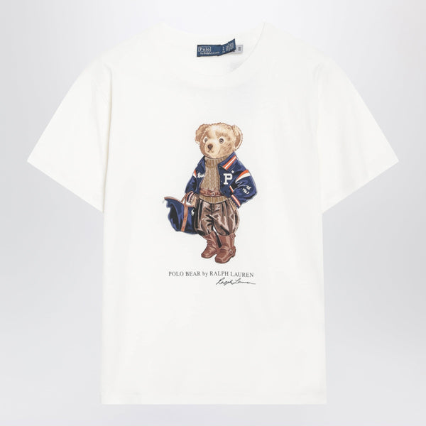 White Polo Bear Cotton T-Shirt