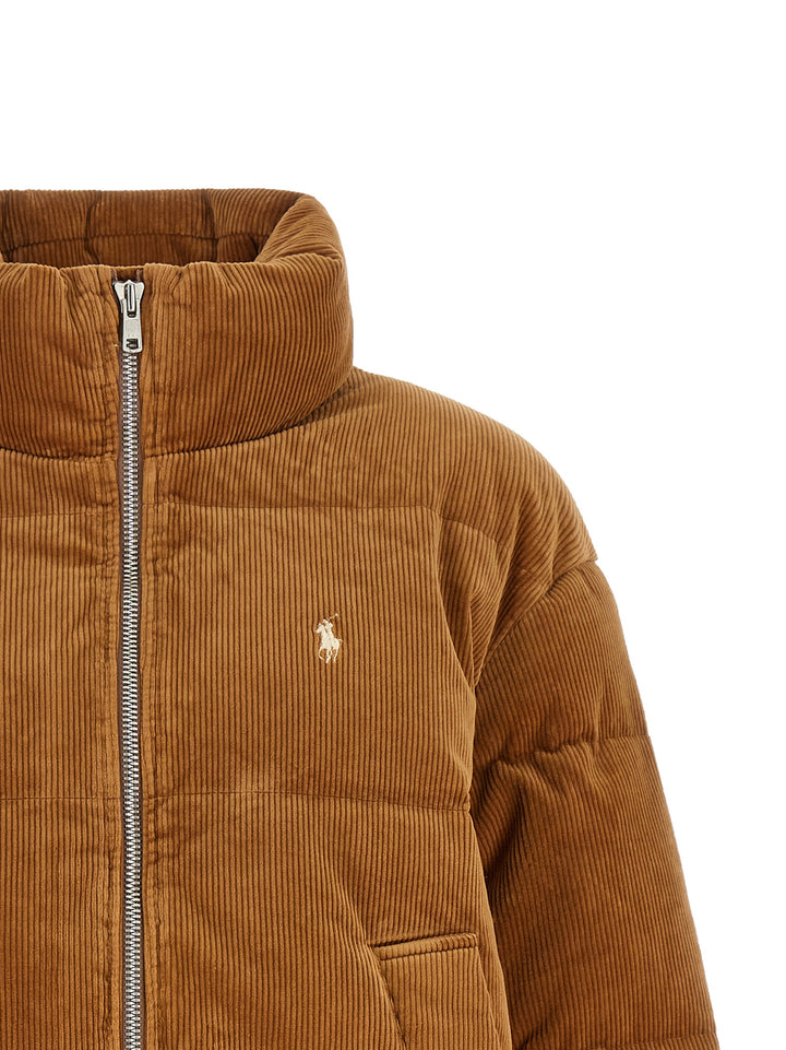 Polo Ralph Lauren Corduroy Down Jacket Puffer Jackets - Marrone | 1ce0370b419f19b7e64d58385351e6a5d54ef126