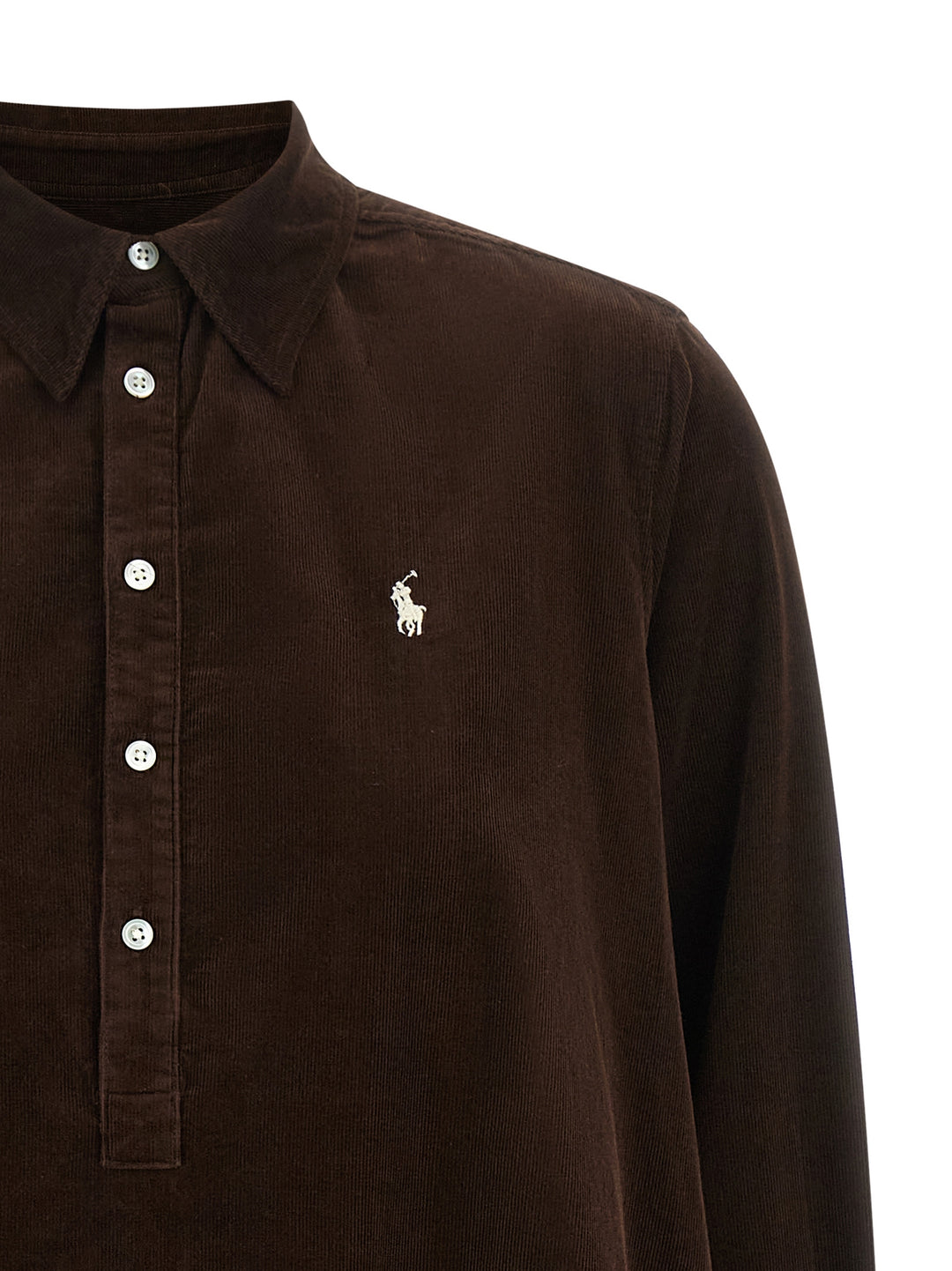 Polo Ralph Lauren Corduroy Dress With Embroidery Abiti - Marrone | 600b05a93f14d94681fb35d466b98c855f13c17f