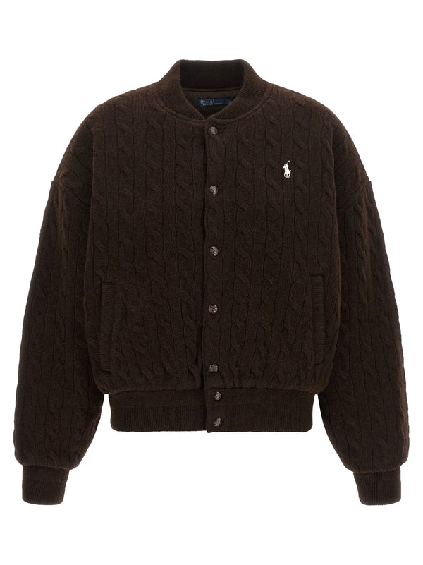 Braided Bomber Jacket Puffer Jackets Marrone