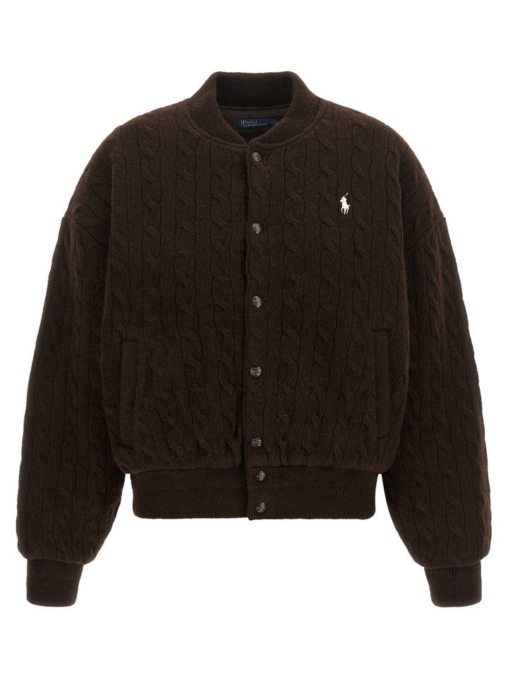 Polo Ralph Lauren Braided Bomber Jacket Puffer Jackets - Marrone | c4274fe0e617cf744476965ef5b2224b7617e9df