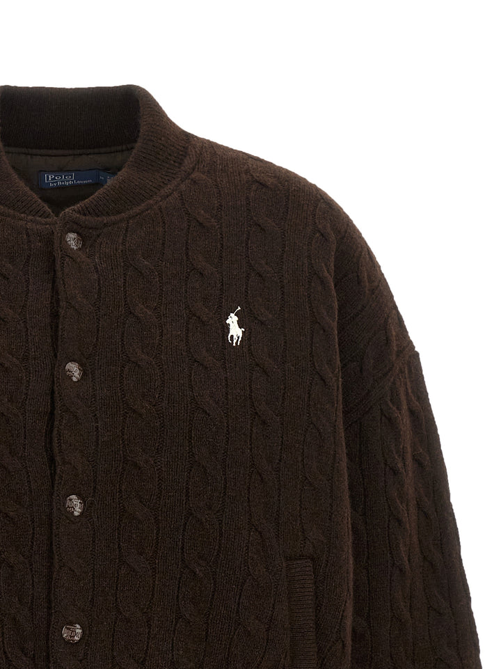 Polo Ralph Lauren Braided Bomber Jacket Puffer Jackets - Marrone | 04d2ce42be8d265edf8430a8e422d567631e2bbc