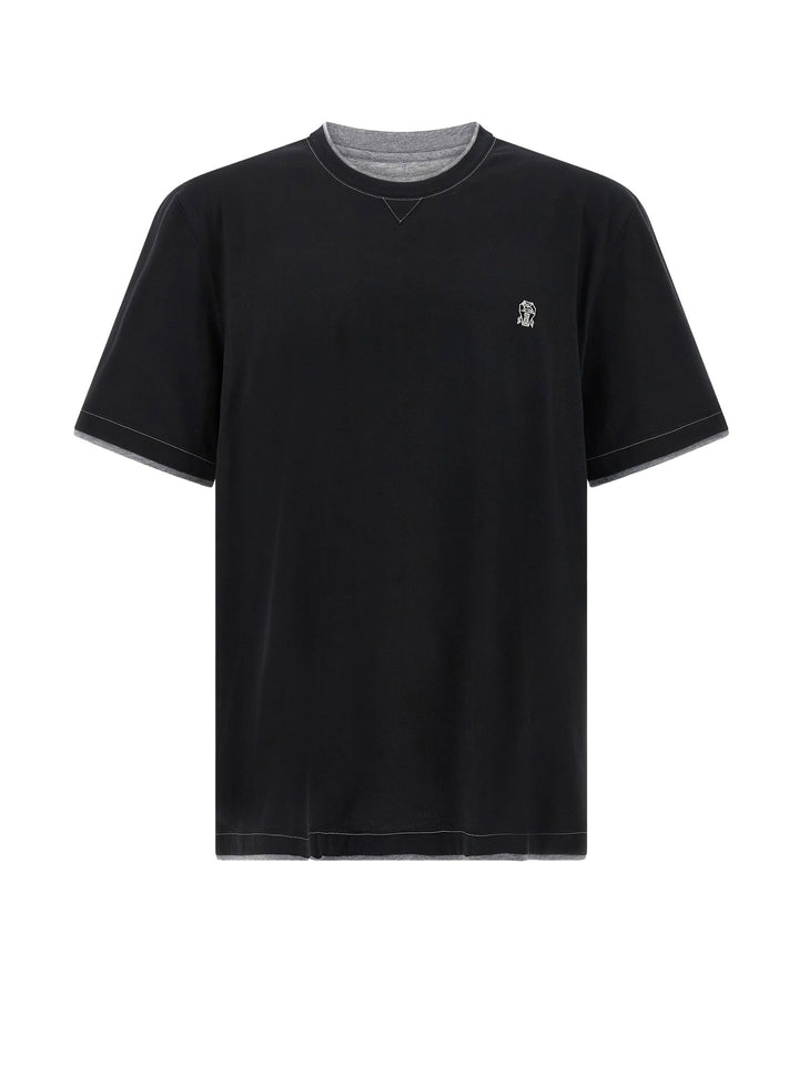 Brunello Cucinelli T-shirts and Polos - NERO GRIGIO MEDIO | 3ed677ce5b0c7f37eb949fc83c9e090bfdde89c8