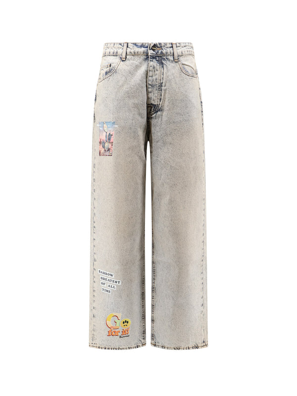 Cotton Jeans With All-Over Print