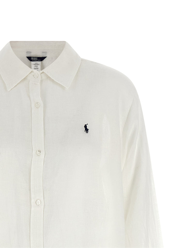 Polo Ralph Lauren Maxi Boyfriend Shirt Abiti - Bianco | b9b856504d6e3662f3af0aea78bd24274cab32b7