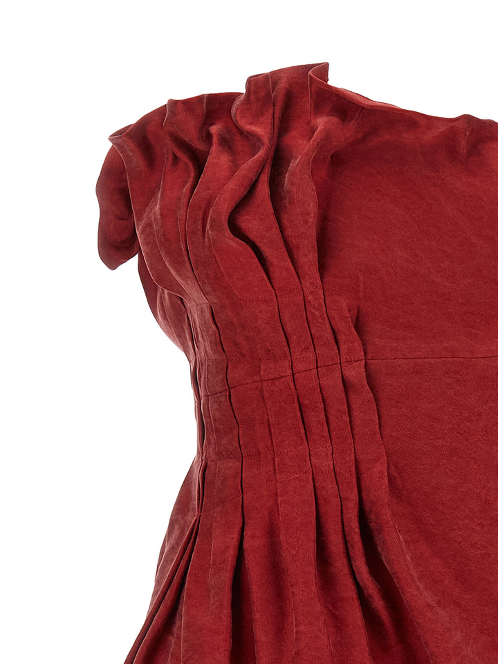 Magda Butrym Asymmetrical Dress With Pleats Abiti - Rosso | 15afa3160488306fed0a62a8f3e5e002a01fa4d0