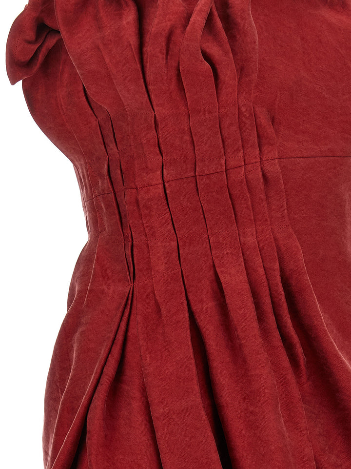 Magda Butrym Asymmetrical Dress With Pleats Abiti - Rosso | 1e92204560962fda3a43f8563f66db3424d7697b