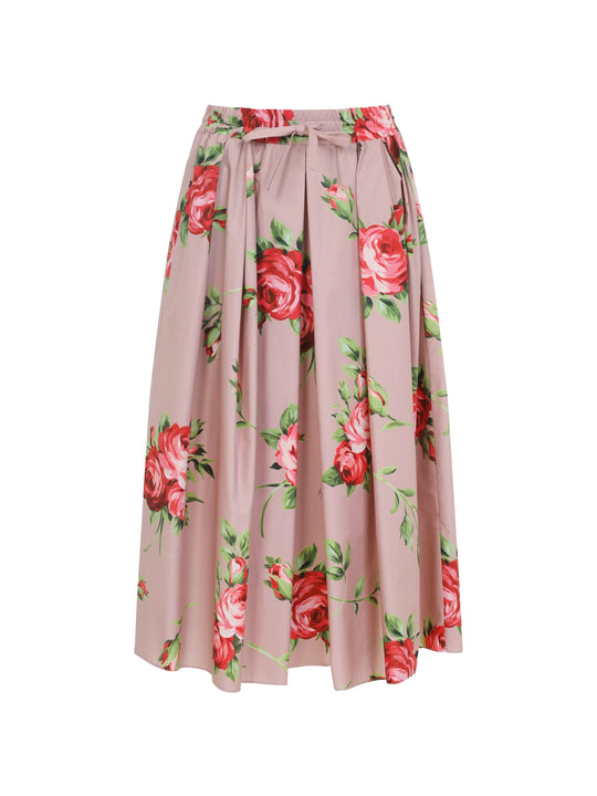Cotton Skirt With Iconic Print