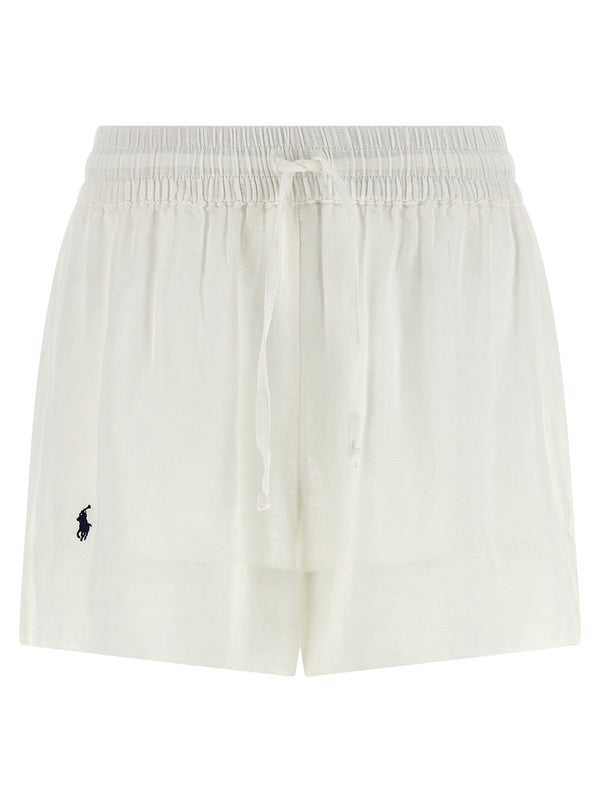 Linen Shorts Bermuda E Short Bianco