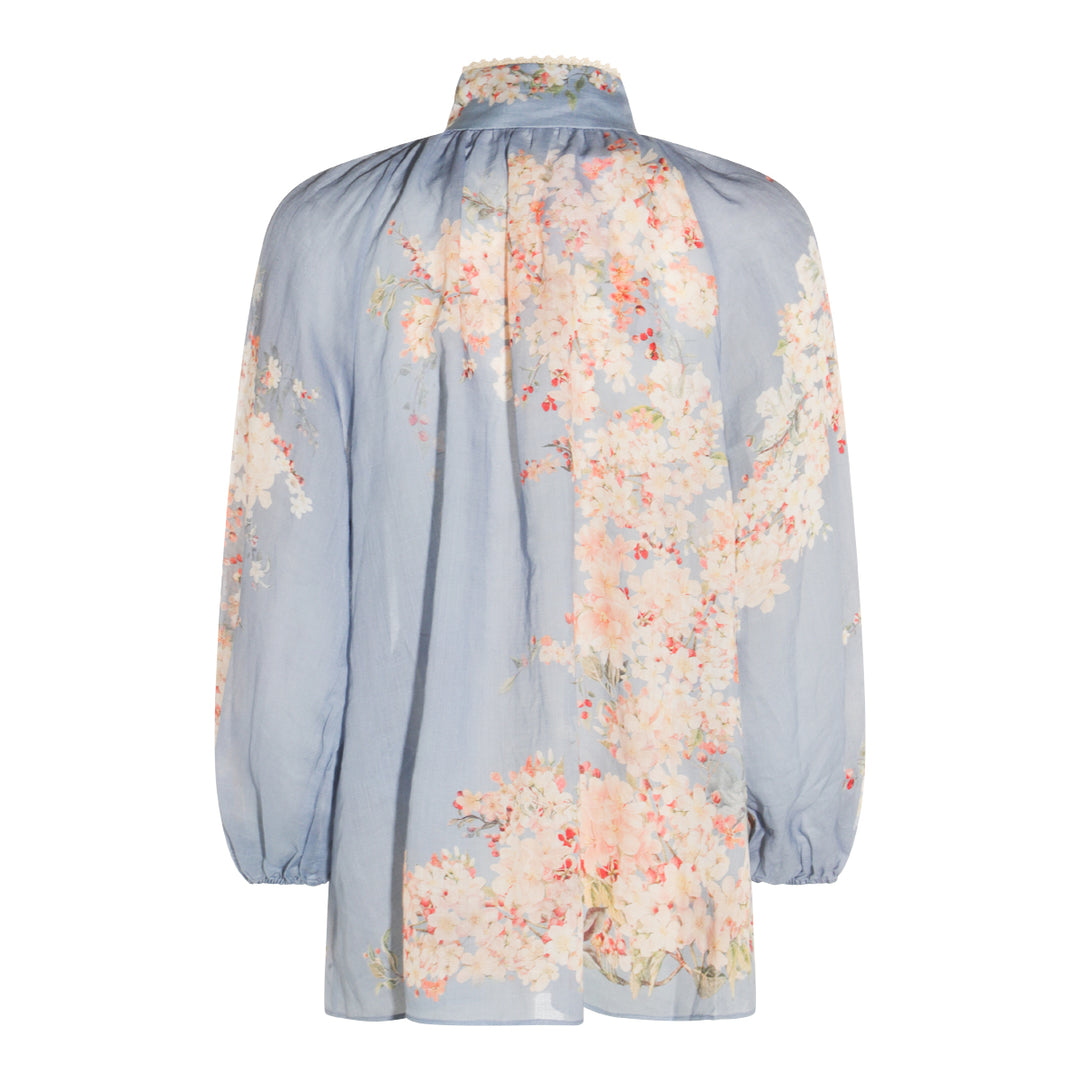 Zimmermann Top - TEAL BLUE BOTANICAL FLORAL | 279089790dae4d79d3387f53ab209436dfe7d96d
