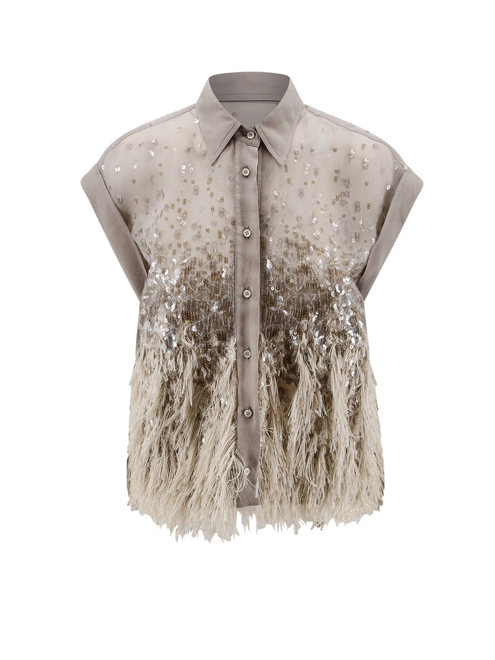 Brunello Cucinelli Shirts - SILVER BEIGE | 8ccf7f48ac0dd4e3274ea071c74dc5e0c7cea8a5