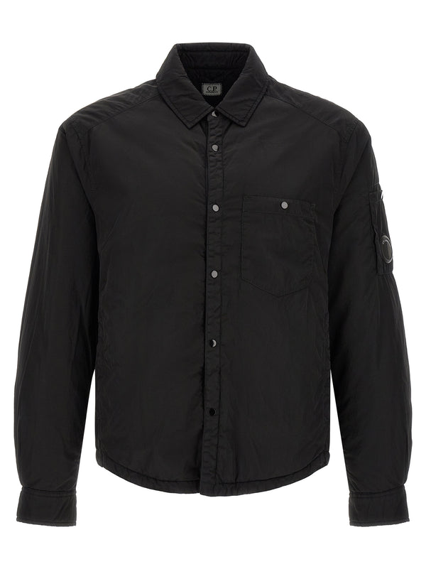 Chrome-R Padded Button Puffer Jackets Black