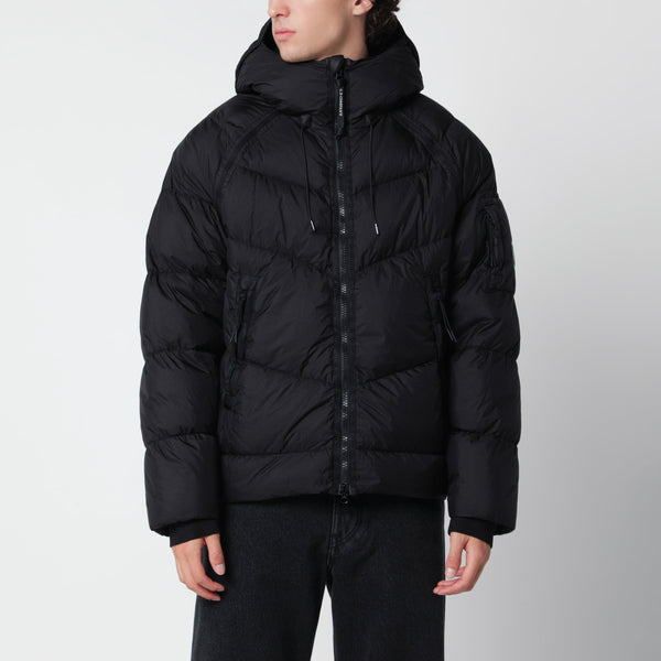 Black Dd Shell Hooded Down Jacket In Nylon