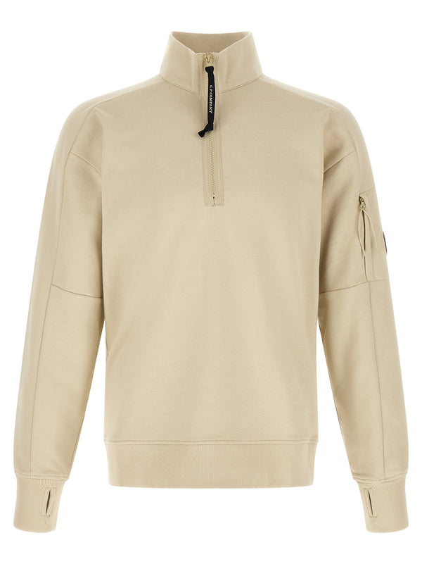 Diagonal Raised Sweatshirt Beige
