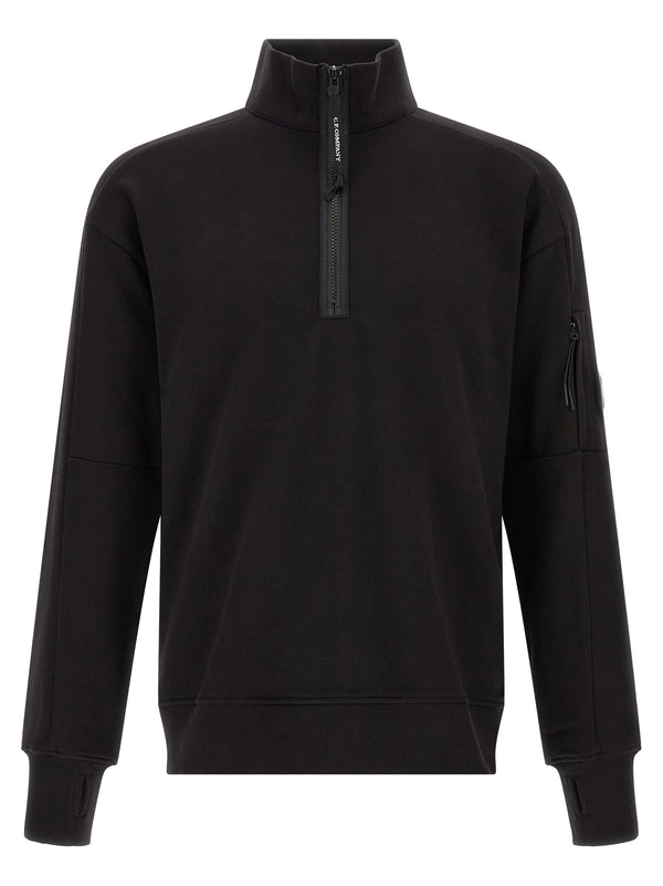 Diagonal Raised Fleece Felpe Nero