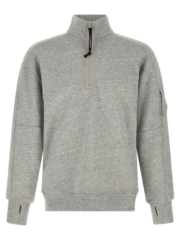 Diagonal Raised Fleece Felpe Grigio
