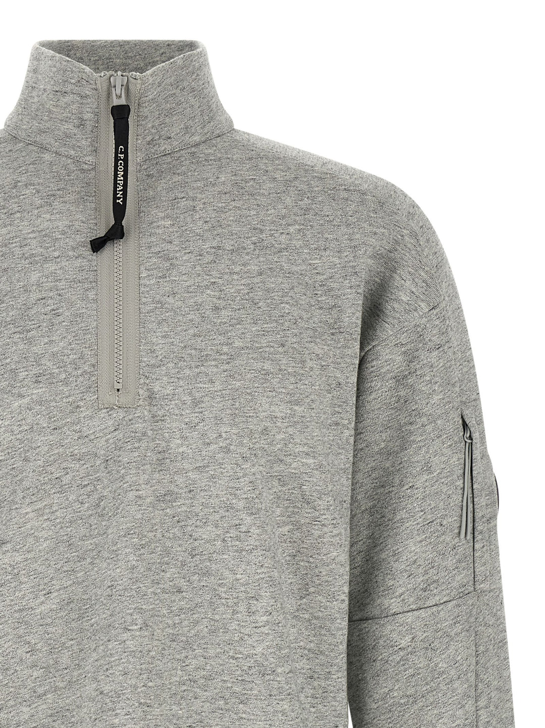 C.P. Company Diagonal Raised Fleece Felpe - Grigio | 0b466a453510ccdacab5dd74c2dc3c3620204797