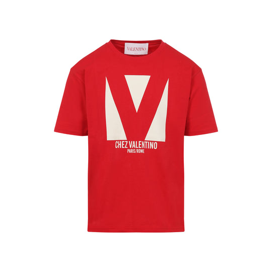 Red Cotton Chez T-Shirt