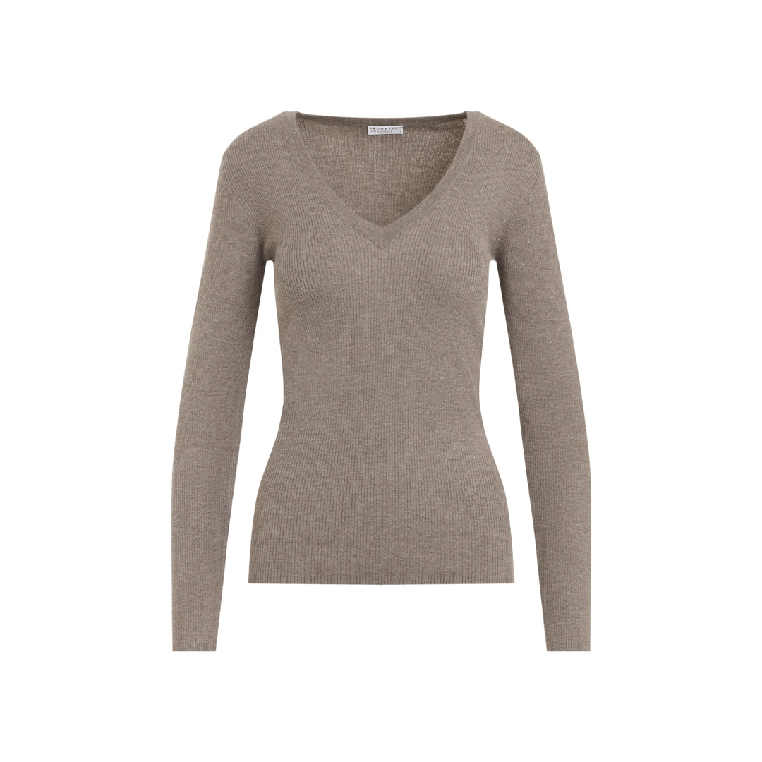 Brunello Cucinelli V neck - Marrone | 30187fa0572971a4a77d4839f3c4a4dd372a0259