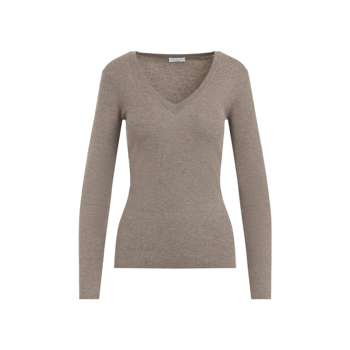 Brunello Cucinelli V neck - Marrone | 30187fa0572971a4a77d4839f3c4a4dd372a0259