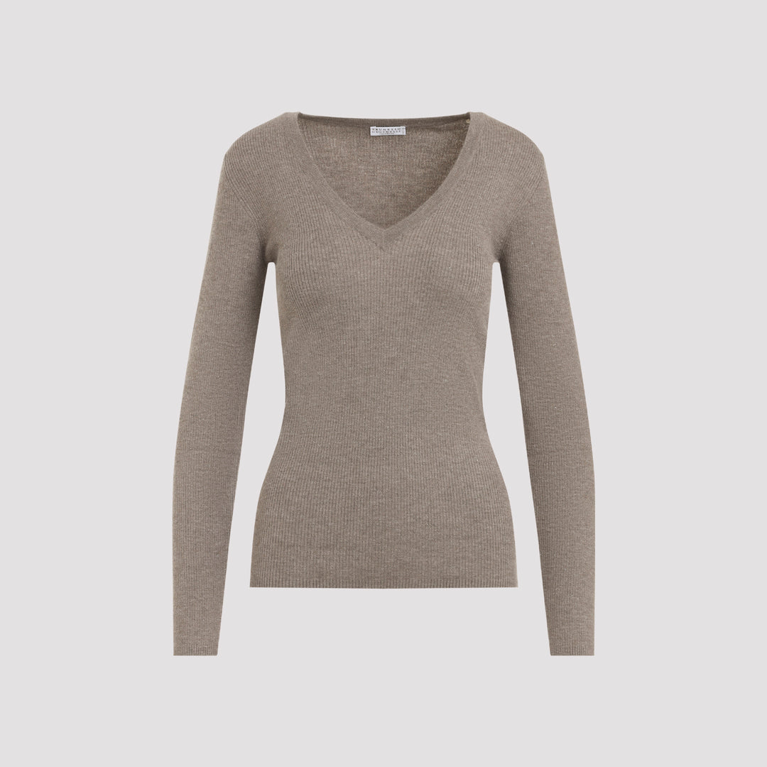 Brunello Cucinelli V neck - Marrone | 47b1783d47db9f46fad6b667060580dfe8ee166d