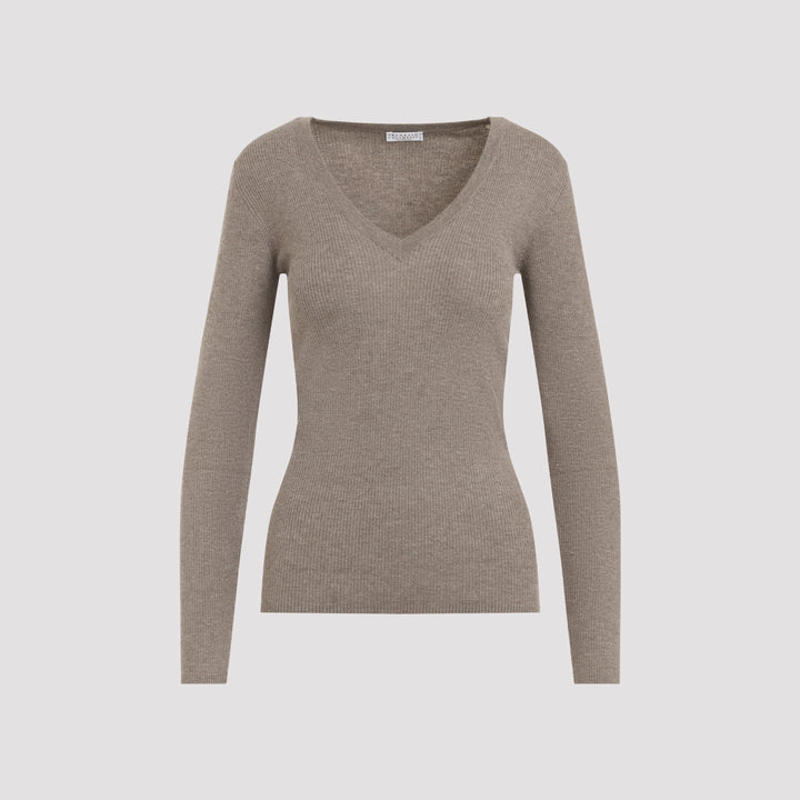 Brunello Cucinelli V neck - Marrone | 47b1783d47db9f46fad6b667060580dfe8ee166d