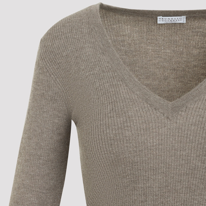 Brunello Cucinelli V neck - Marrone | 2519cf09b0bb35e6e0a35851be0e834ed96968e8