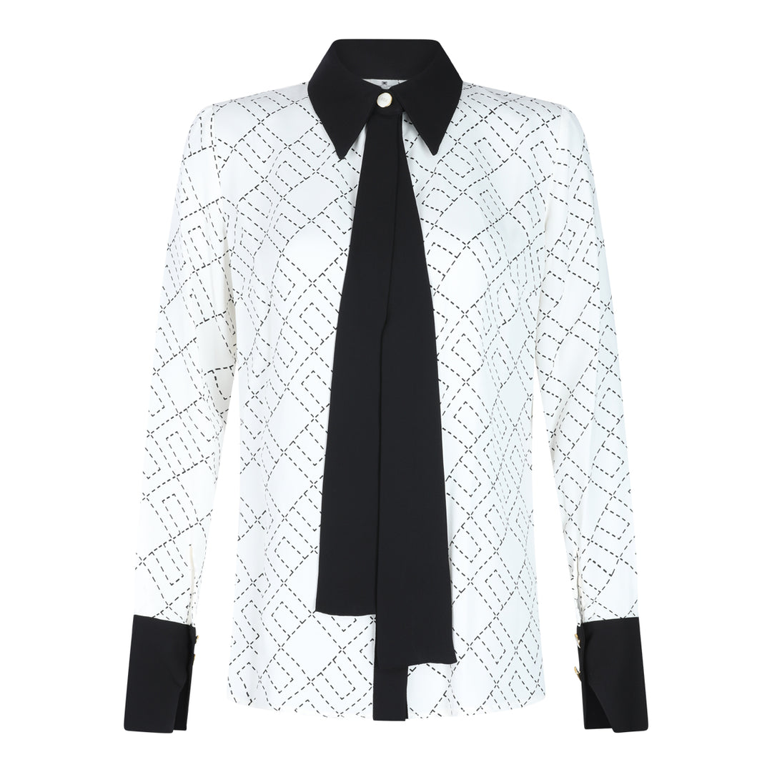 Elisabetta Franchi Shirts - MILK/NERO | 26cc97084656952bfdcd82052d13e85f9fd9478c