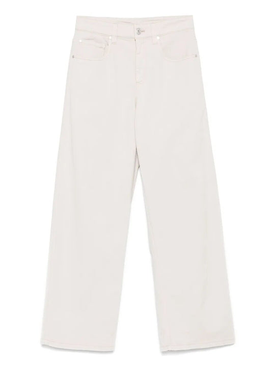 Jeans Loose Barrel In Denim Tinto Stretch Con Monile