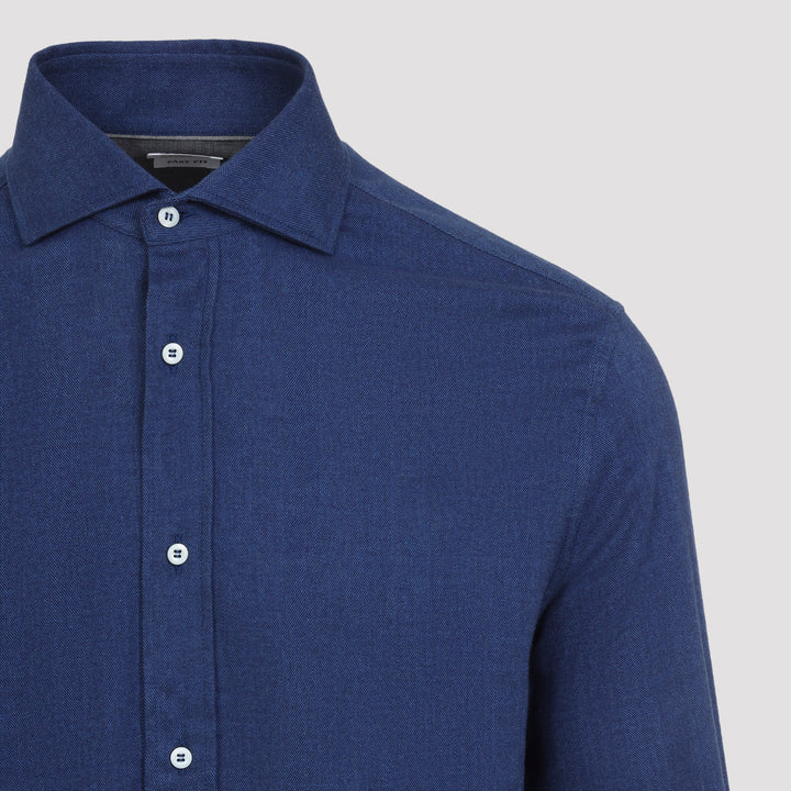 Brunello Cucinelli Shirts - Blu | f20b641bea7488c6c61e9455c3b67d30ab2373a2