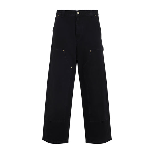 Black Cotton Nash Double Knee Pants