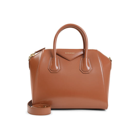 Brown Antigona Small Calf Leather Handbag
