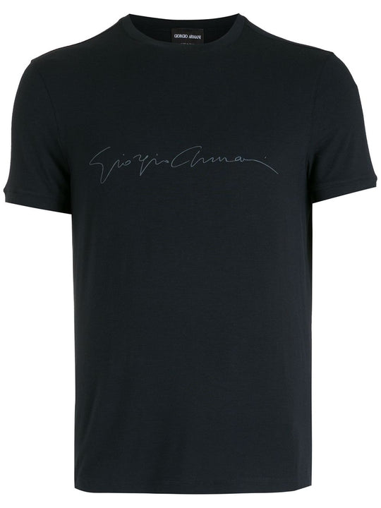 T-Shirt In Viscosa Stretch Con Logo Signature