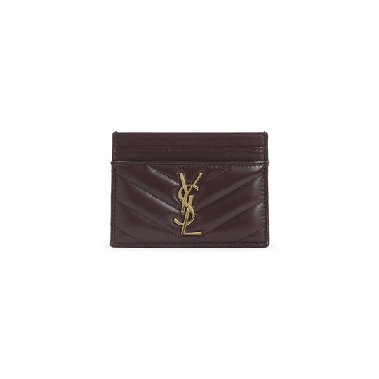 Hot Wine Ysl Calf Leather Card Case