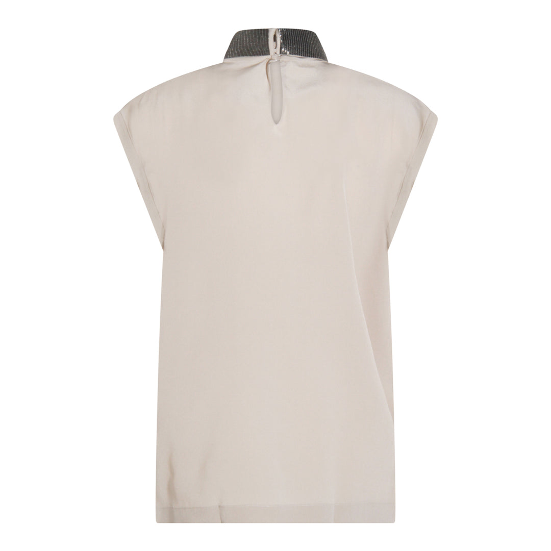 Brunello Cucinelli Top - SILVER BEIGE | 817e709548307bb7349fec935edcbaebb3fd2c39